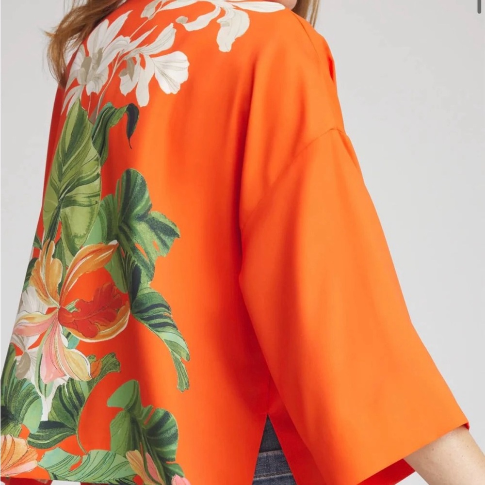 Chico's Tropical Floral Kimono - Picture 3 of 9